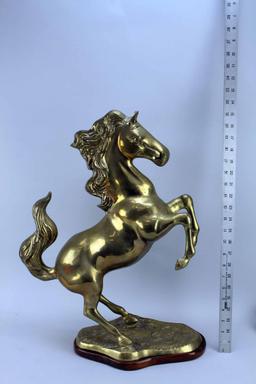 Large Brass Horse Sculpture