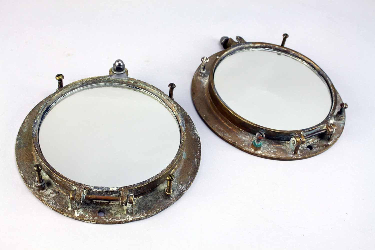 2 Brass Port Holes w/ Mirror Inserts