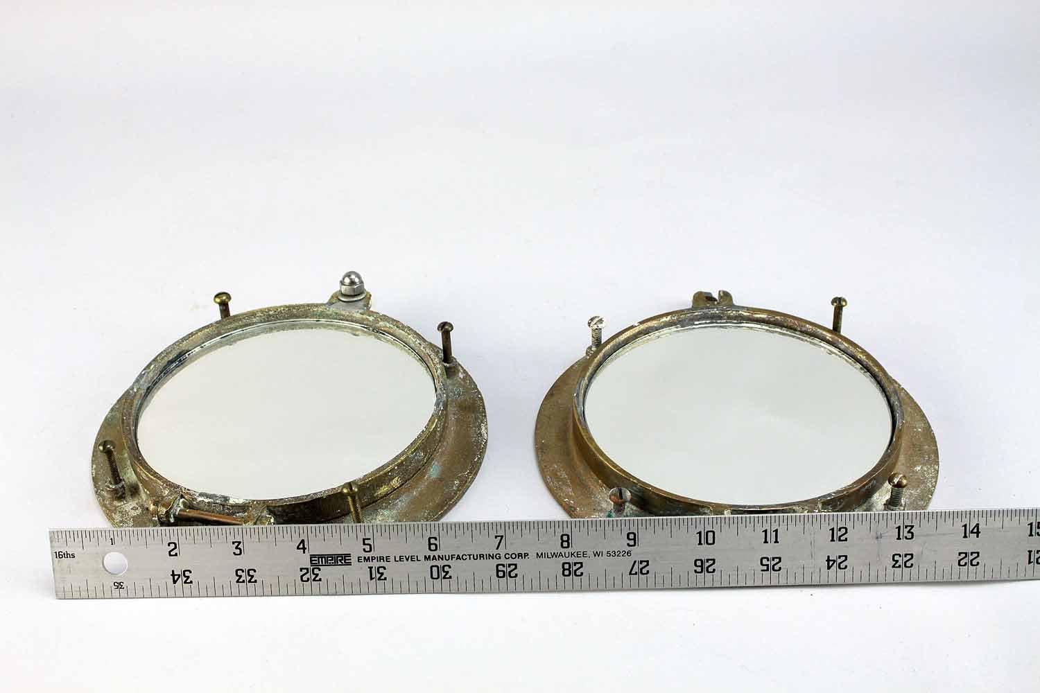 2 Brass Port Holes w/ Mirror Inserts