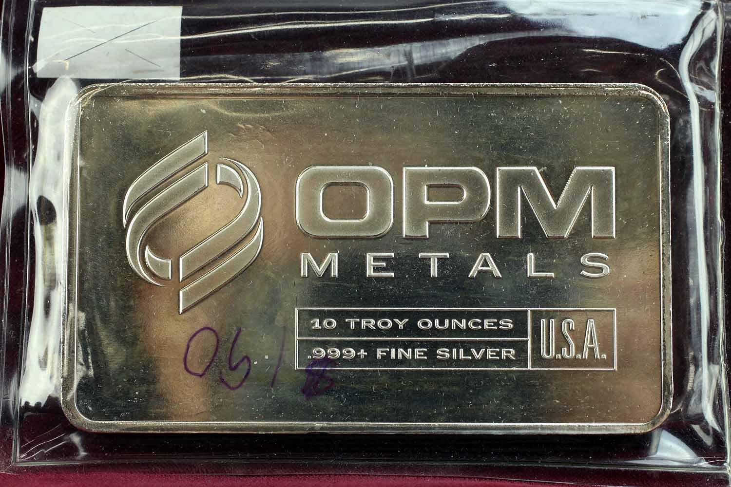 10 Troy Oz .999 Fine Silver, OPM Metals U.S.A.