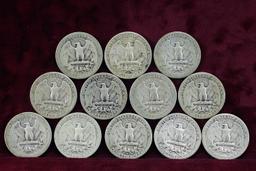 12 Washington Silver Quarters