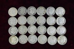 24 various dates/mint Roosevelt Silver Dimes