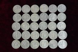 30 various dates/mint Roosevelt Silver Dimes