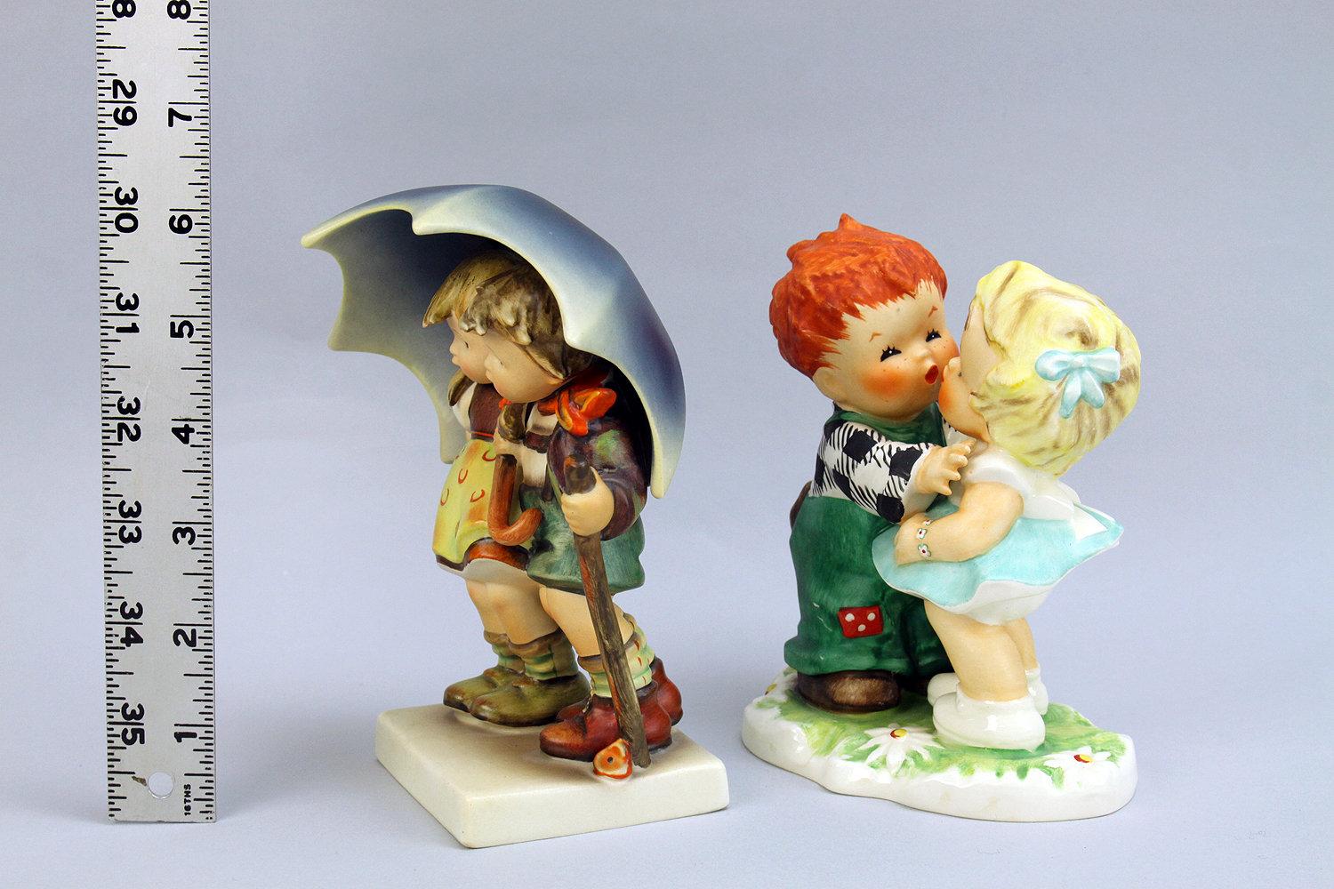 Hummel Figurines "Stormy Weather" & "Stolen Kiss", W. Germany