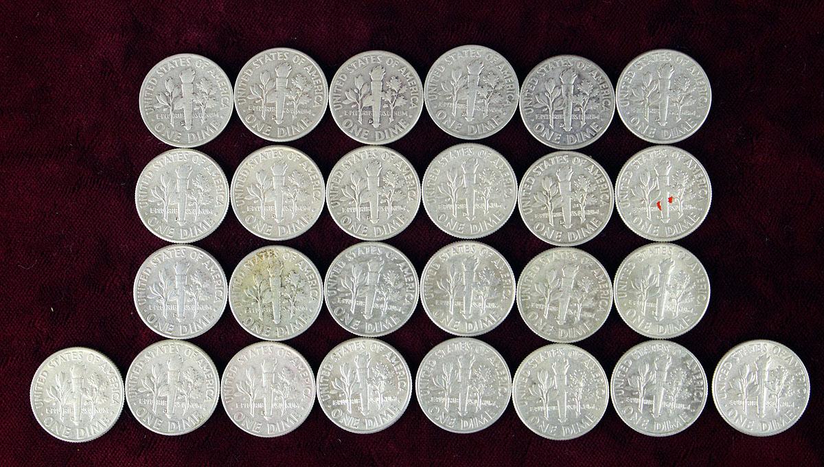 26 various dates/mints Roosevelt Silver Dimes