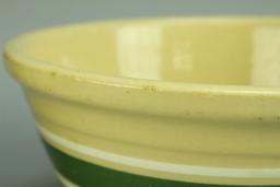 Vintage Green & White Banded Mixing Bowls