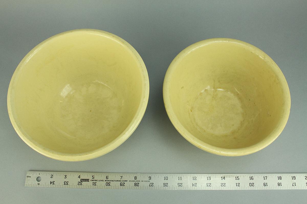 Vintage Green & White Banded Mixing Bowls