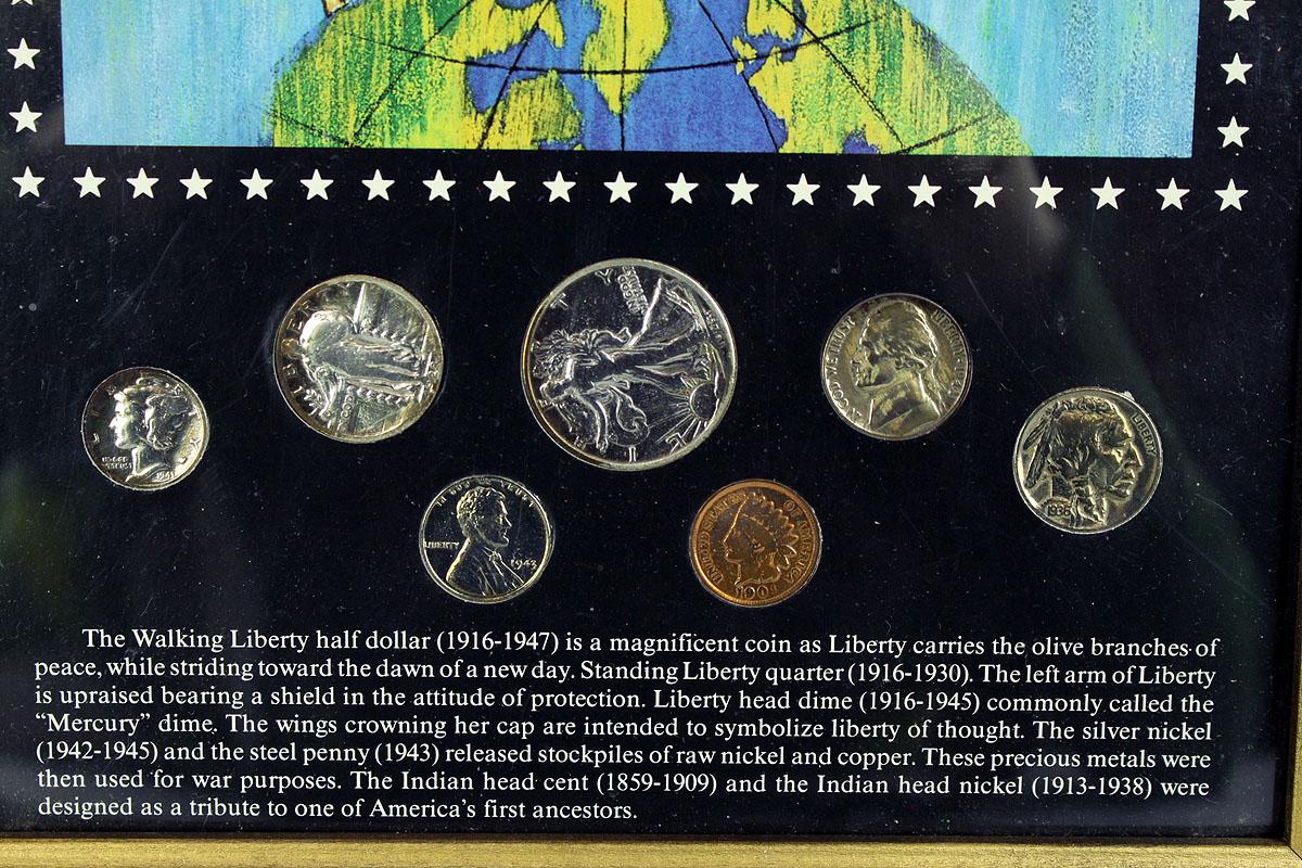 Framed "Obsolete Coins" of Yesteryear