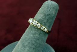 14k Gold Ring CZs, Sz. 5, 2.5 Grams