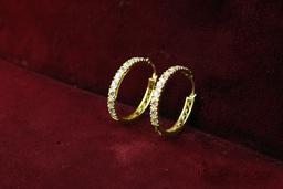 14k Gold & Diamond Earrings, 4.3 Grams