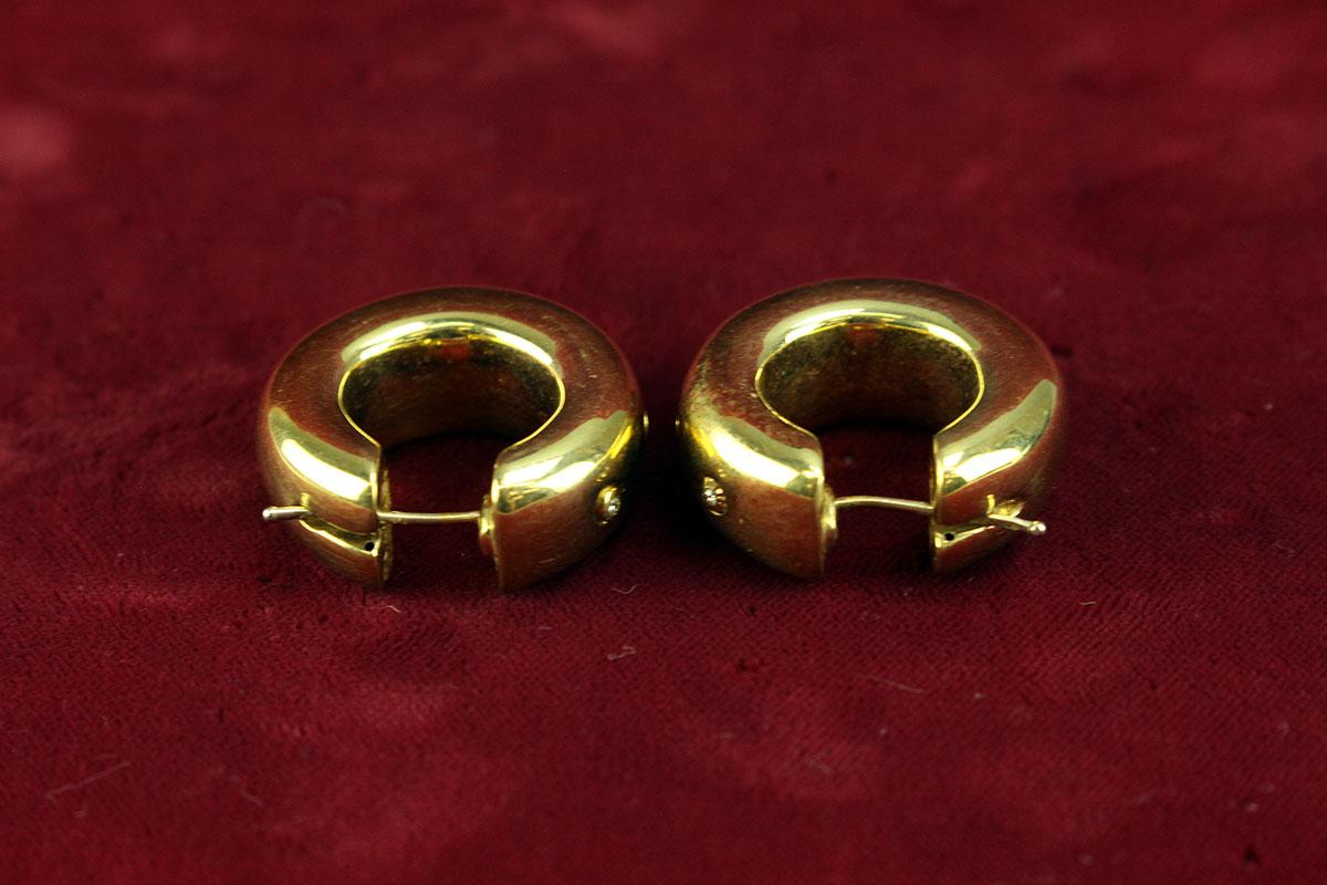 14k Gold Earrings w/ Diamond Accents, 7.1 Grams