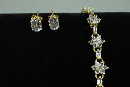 14k Gold Tanzanite Bracelet & Earrings, 8.5 Grams