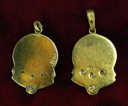 10k Gold w/ Diamonds -Veteran Affairs Service Pendants, 9.4 Grams