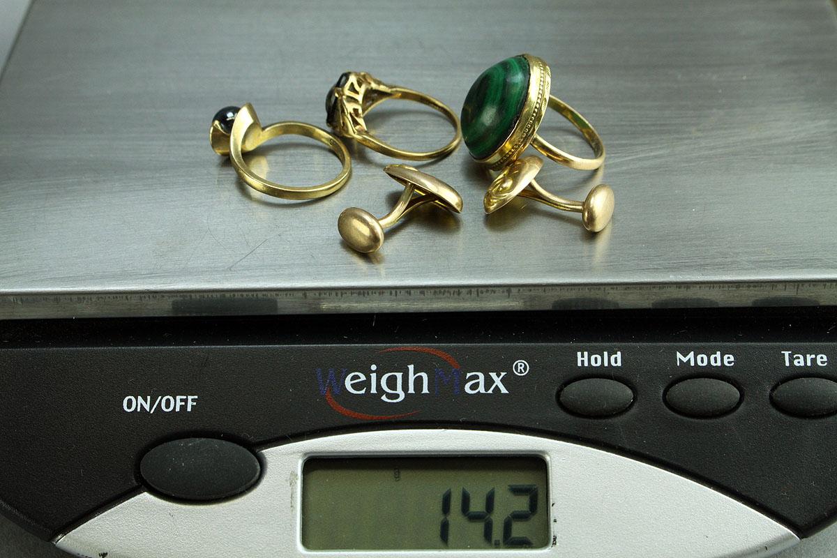 Assorted 10k Gold Jewelry Items: Rings, Cuff Links