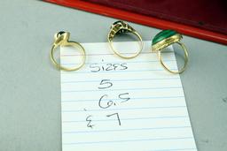 Assorted 10k Gold Jewelry Items: Rings, Cuff Links