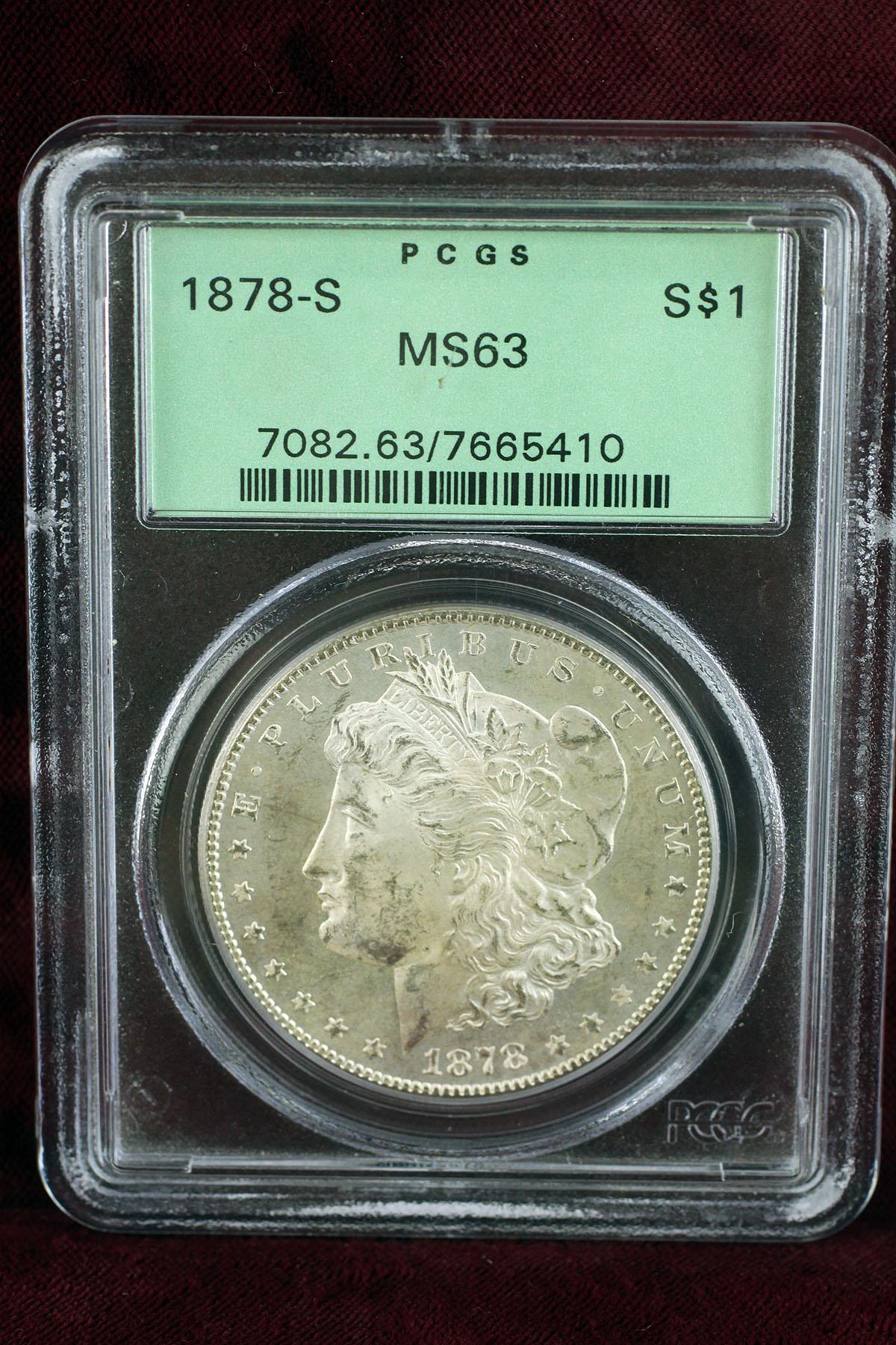 1878-S Morgan Silver Dollar, PCGS MS63