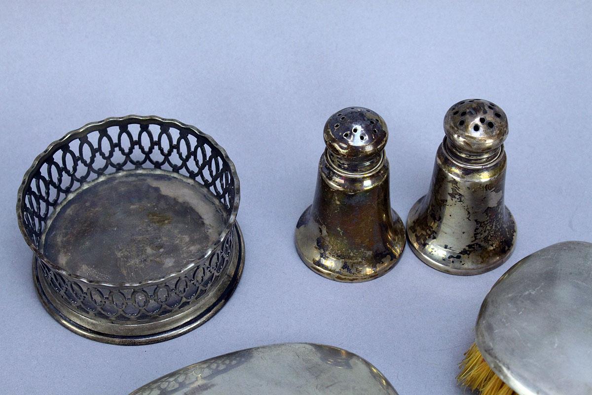 Sterling Silver Vanity Set, Salt & Pepper