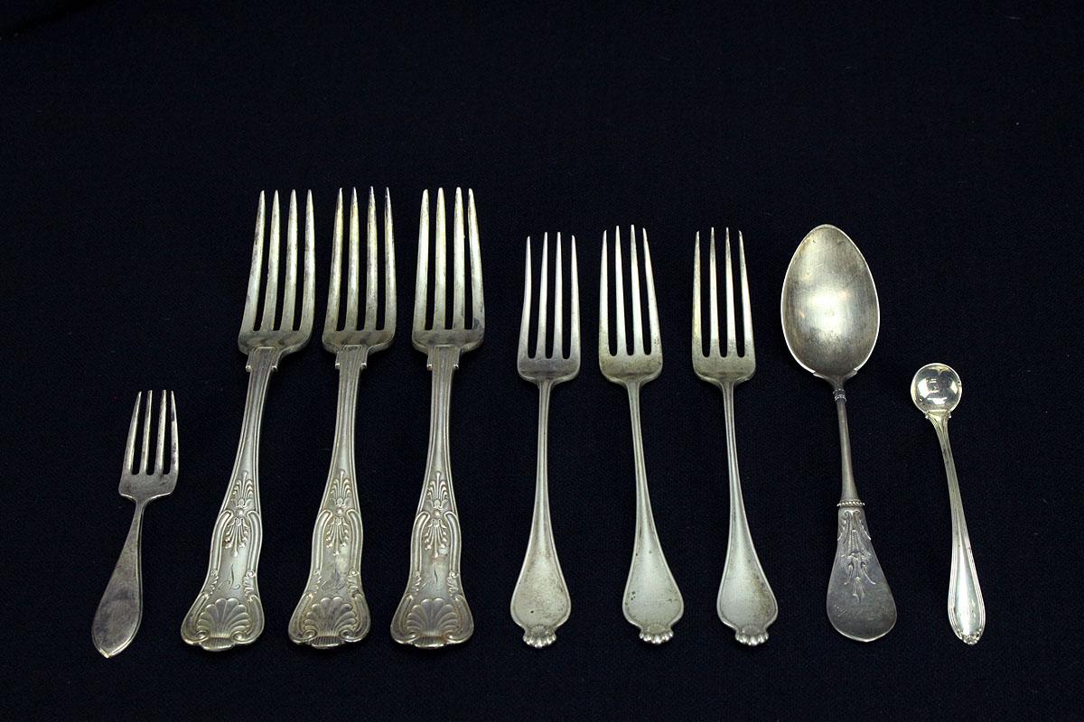 Old Sterling Silver Spoons & Forks, 173 Grams