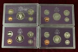 4 U.S. Mint Proof Sets - 1989,1990,1991,1992