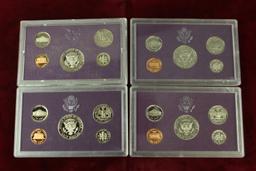 4 U.S. Mint Proof Sets - 1984,1988,1989,1990