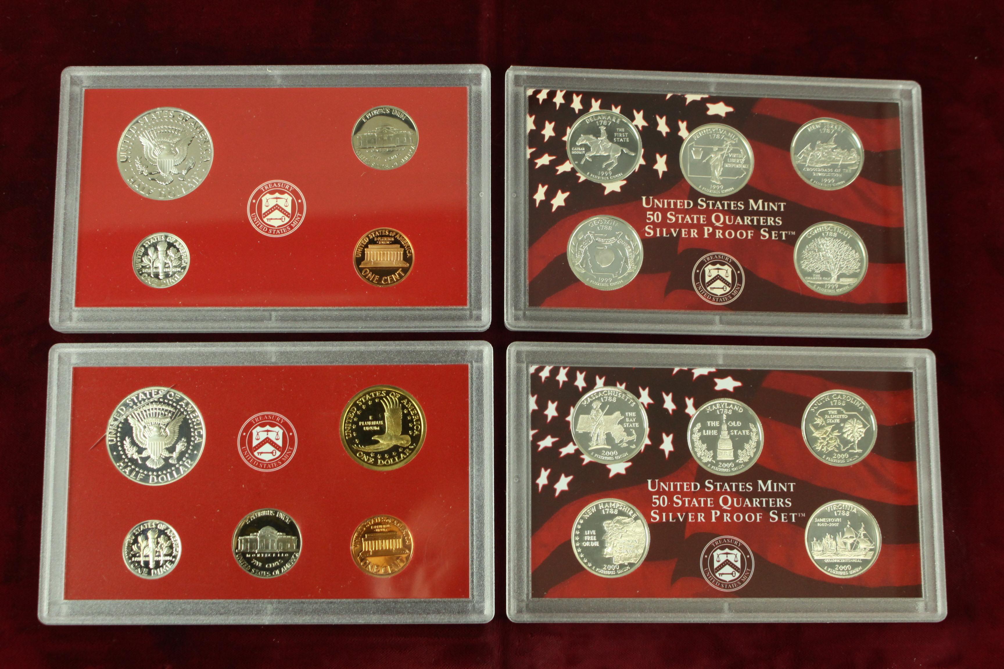 2 U.S. Mint Silver Proof Sets - 1999 & 2000