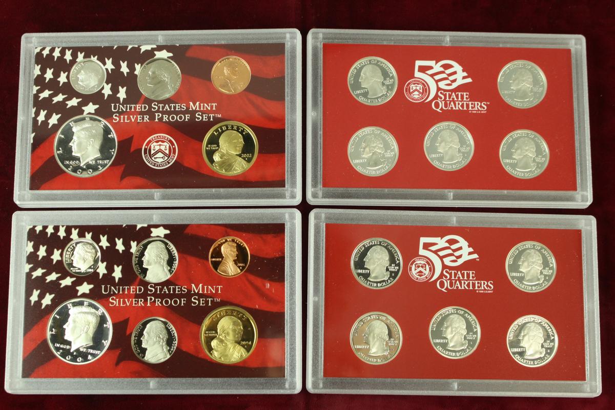 2 U.S. Mint Silver Proof Sets - 2003 & 2004