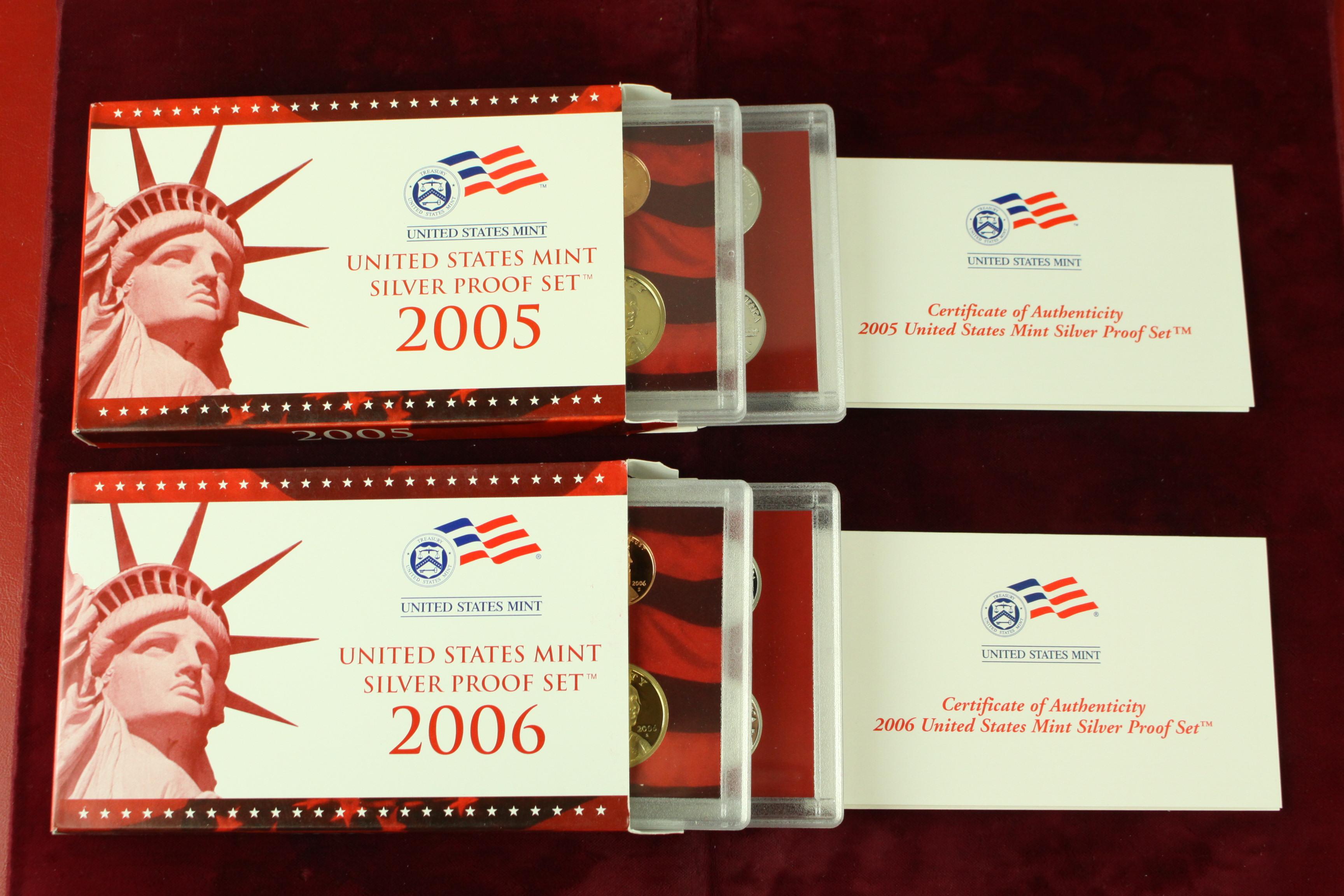 2 U.S. Mint Silver Proof Sets - 2005 & 2006