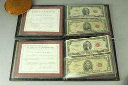 2 Jefferson-Lincoln $2 Red Seal & $5 Red Seal Currency Sets