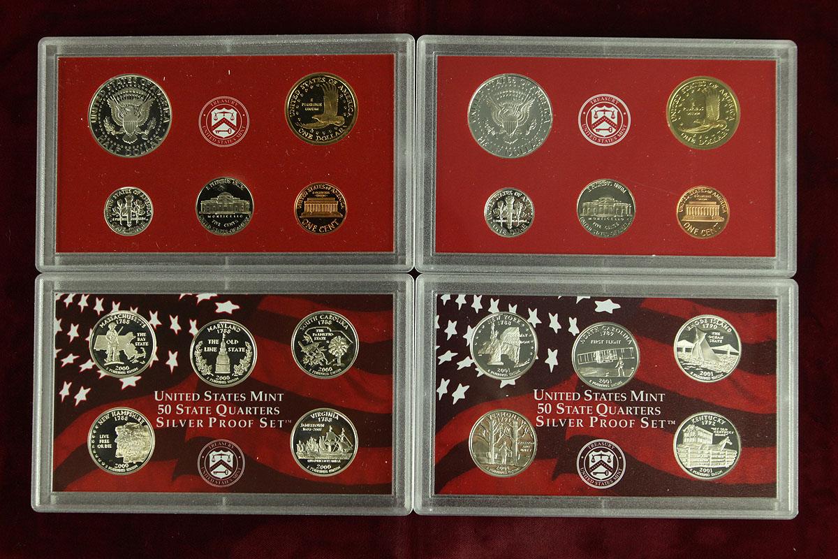 2 U.S. Mint Silver Proof Set; 2000 & 2001