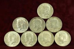 8 1964 Kennedy Half Dollars 90% Silver