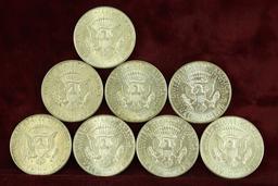 8 1964 Kennedy Half Dollars 90% Silver