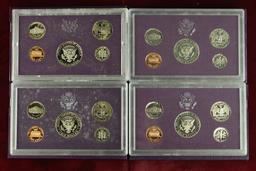 4 U.S. Mint Proof Sets; 1984, 1989, 1990, 1991