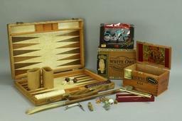 Backgammon Set, Cigar Boxes, Pocket Knives & More