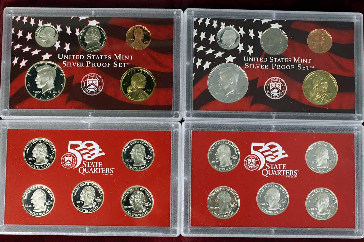 2 US Silver Proof Sets; 2000 & 2003