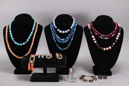 Vintage Costume Jewelry: Beaded Necklaces, Bracelets, Earrings, Rings