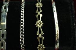 Assorted Sterling Silver Bracelets & Watch