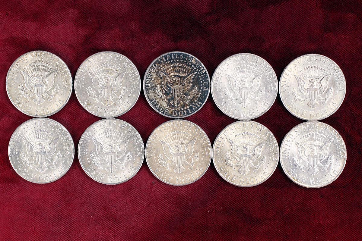 10 - 1964 Kennedy 90% Silver Half Dollars