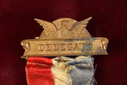 1916 Iowa Republican Convention Ribbon - Badge