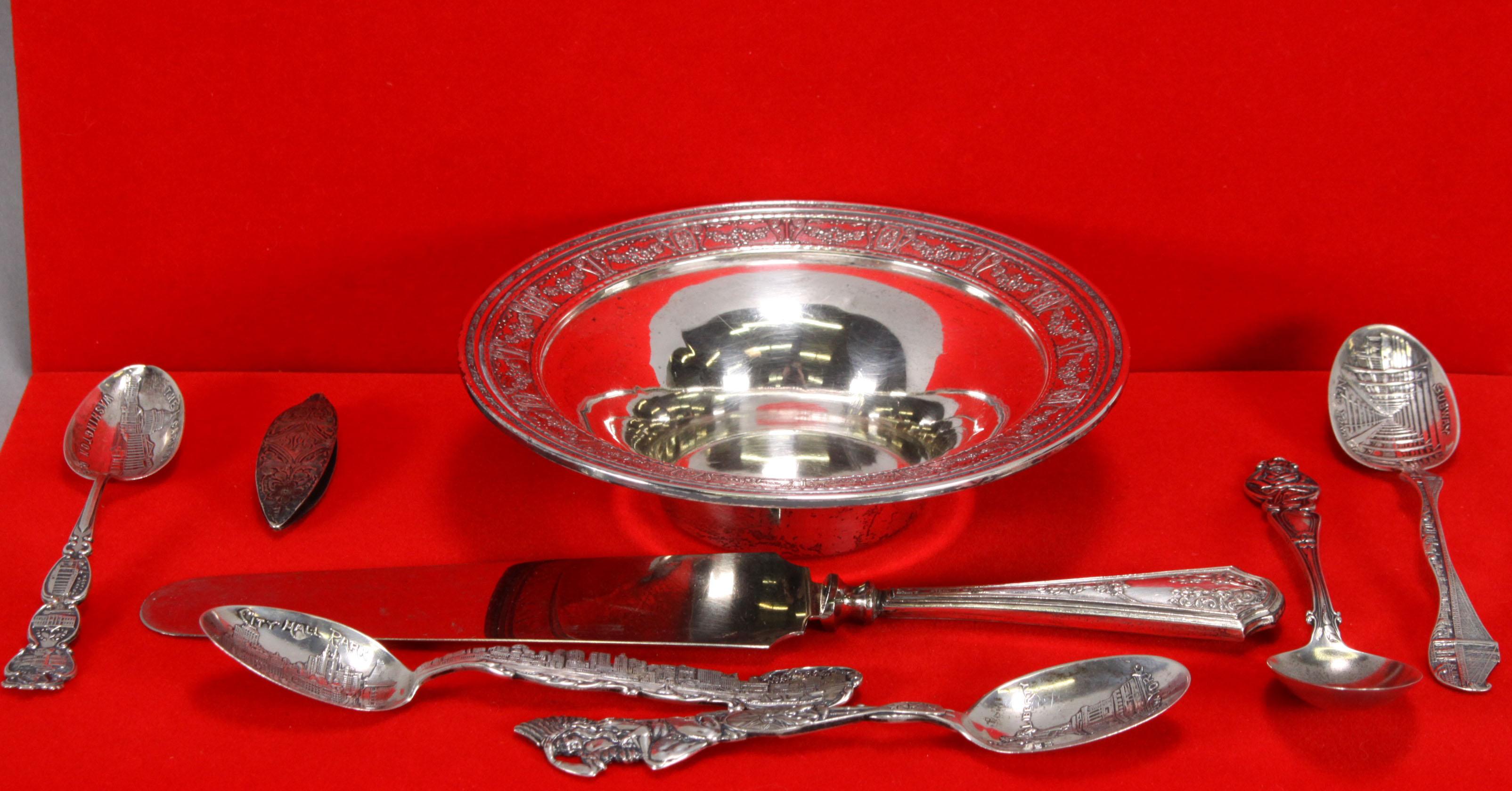 Sterling Silver Bowl & Collector Spoons & More