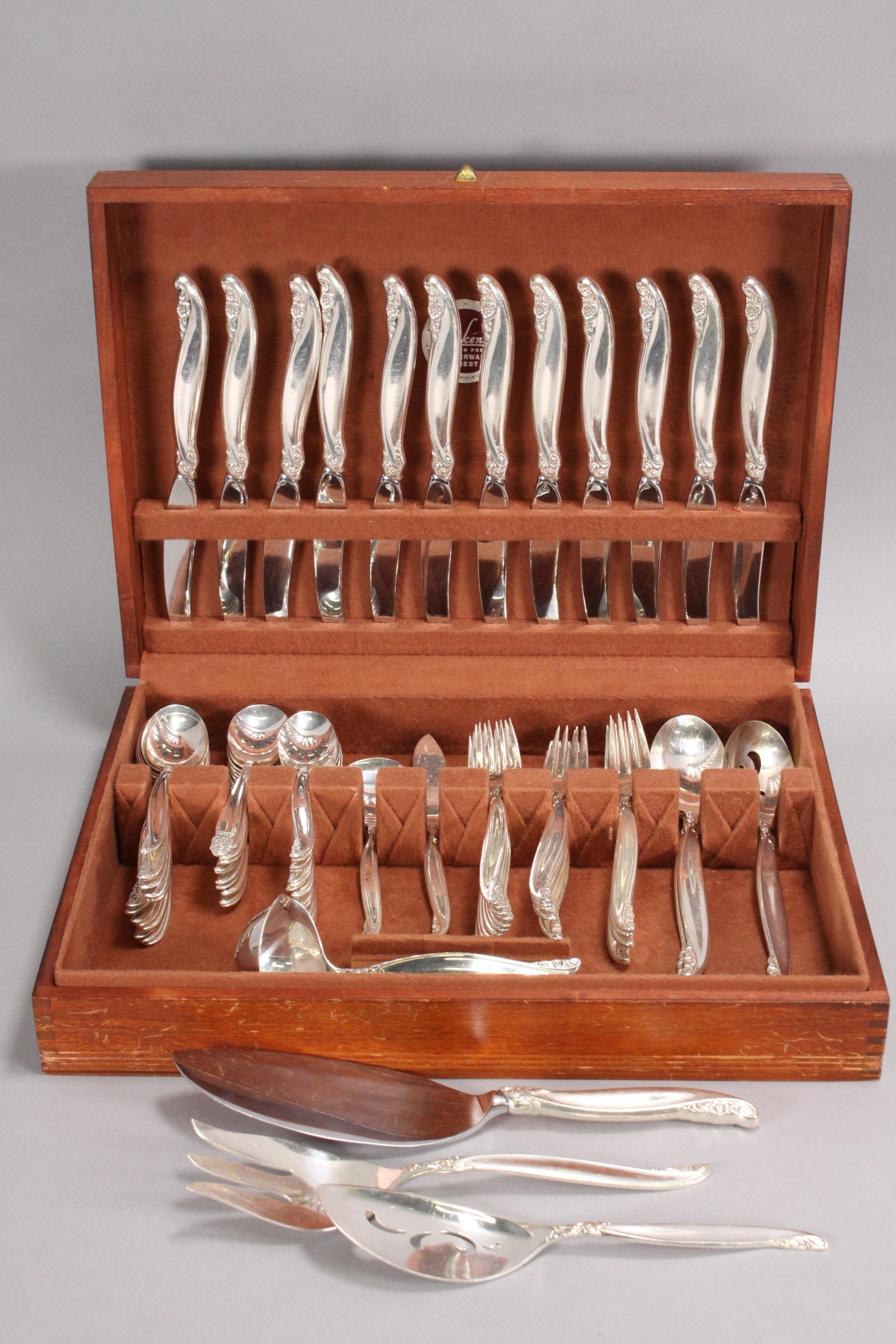 1847 Rodgers "Leilani" Silver Plate Flatware Set w/ Box