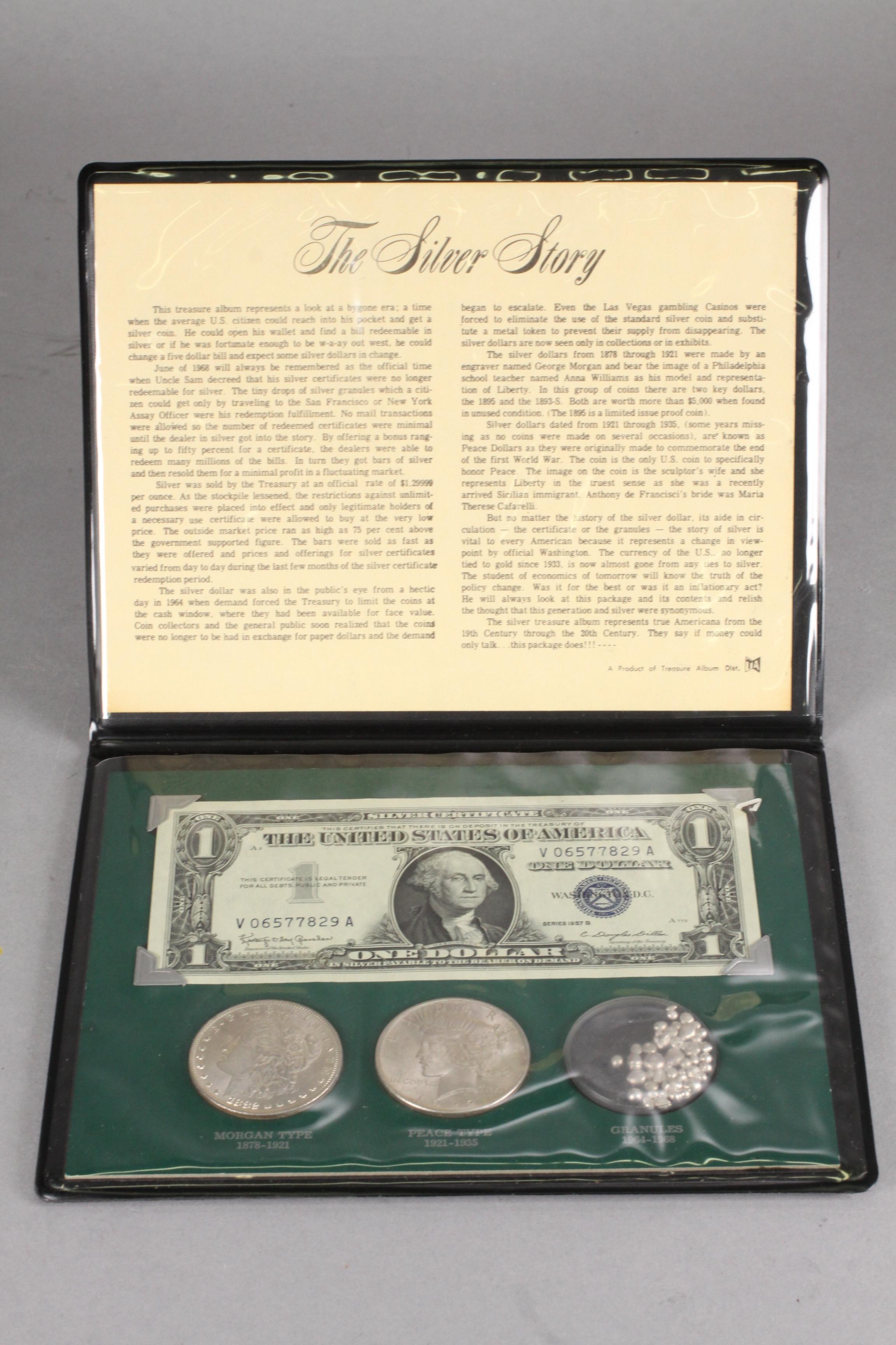 The Silver Story Coin Set; 1882-O Morgan, 1922-P Peace,