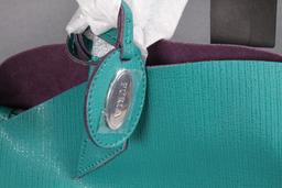 Ladies Furla Leather Handbag - Turquoise