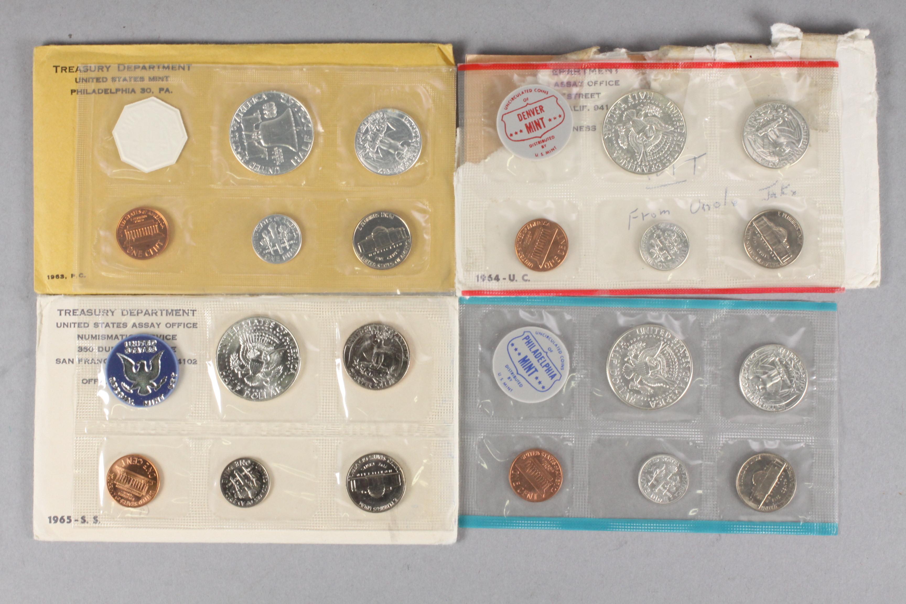1963 US Mint Set, 1964 P/D U.C. US Mint Set &