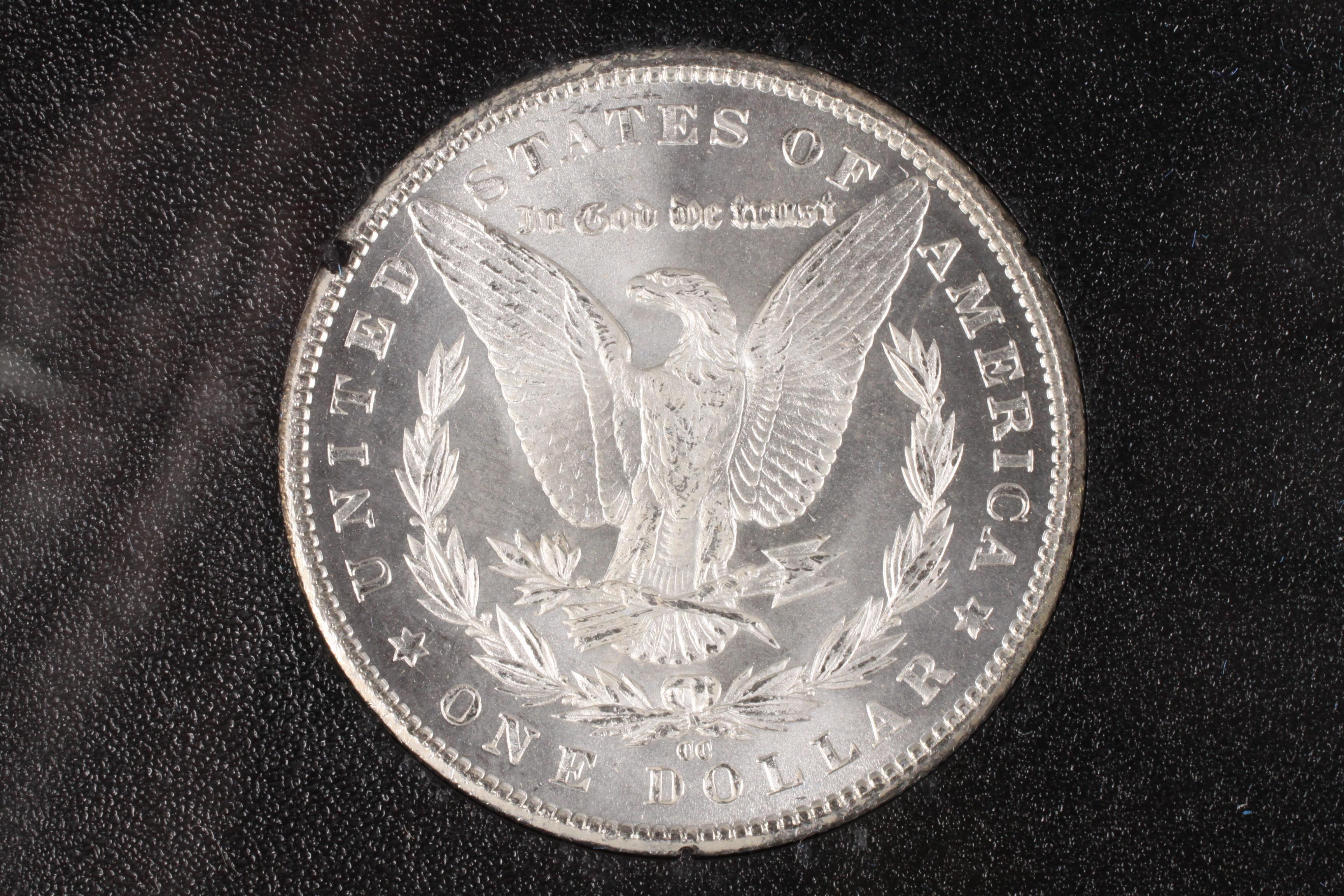 1885-CC Morgan Silver Dollar, Uncirculated in GSA Box, COA
