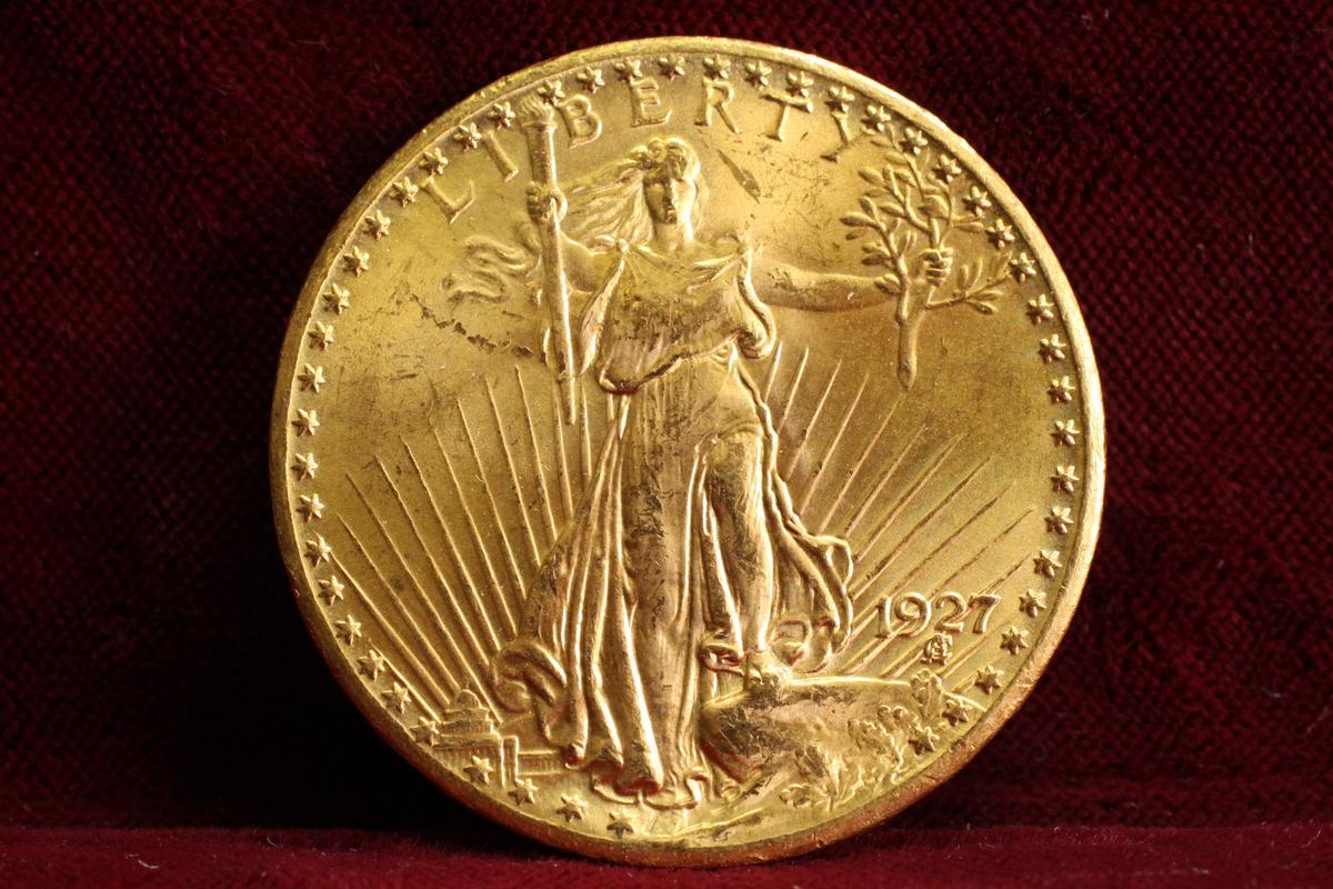 1927 $20  US Gold Saint-Gaudens Double Eagle