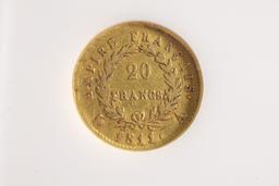 1811-A France Napoleon Bonaparte 20 Francs Gold Coin