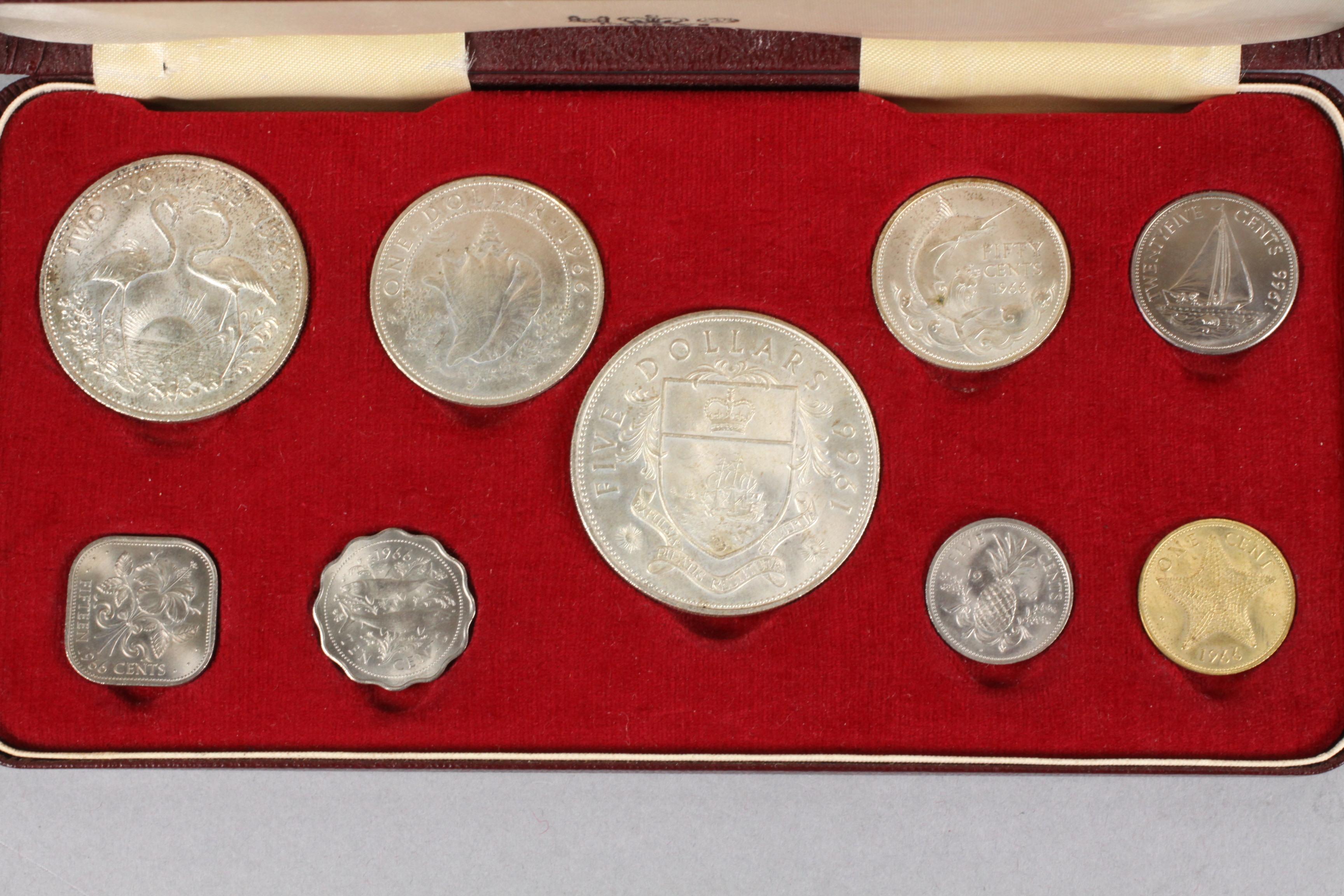 1966 Royal Mint Queen Elizabeth II Bahama Islands 9 Coin Set