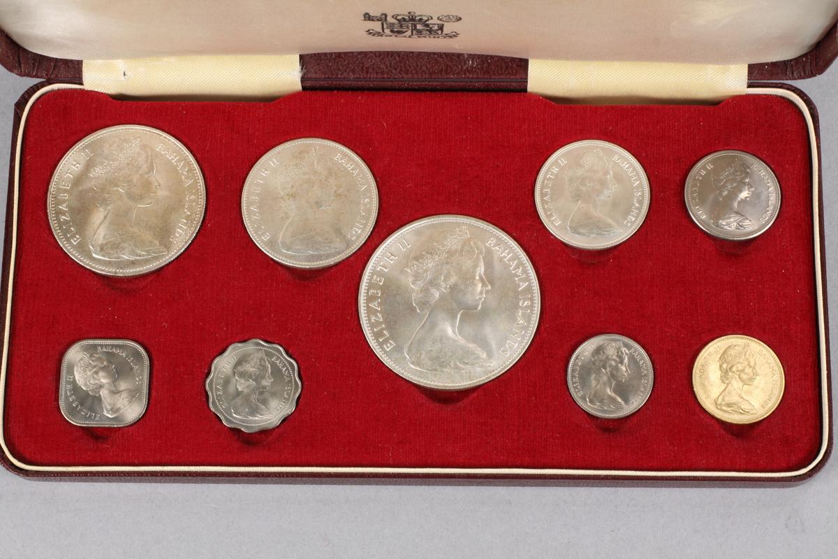 1966 Royal Mint Queen Elizabeth II Bahama Islands 9 Coin Set