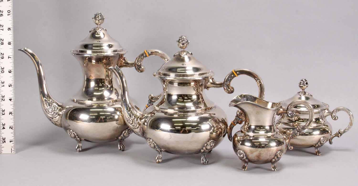 Eugen Ferner Sterling Silver Coffee - Tea Set, 2,332 Grams