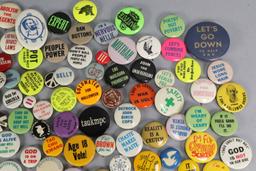 1960's Pin-Back Buttons: Black Power, Turn On, Poetry Not Poverty & More